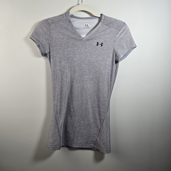 Under Armour Women's Heather Gray V-Neck Tee - Picture 1 of 4
